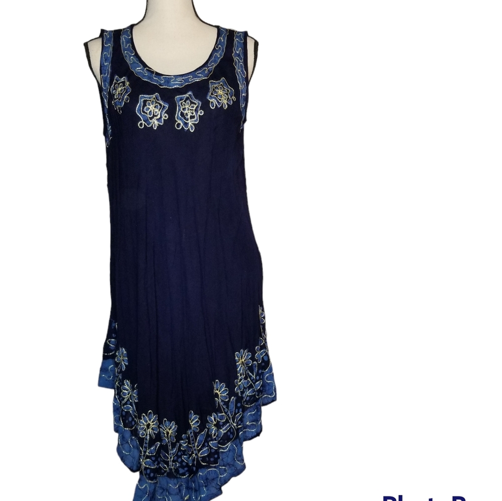 S.R. Fashion Women's Blue Dress coverup  size Small